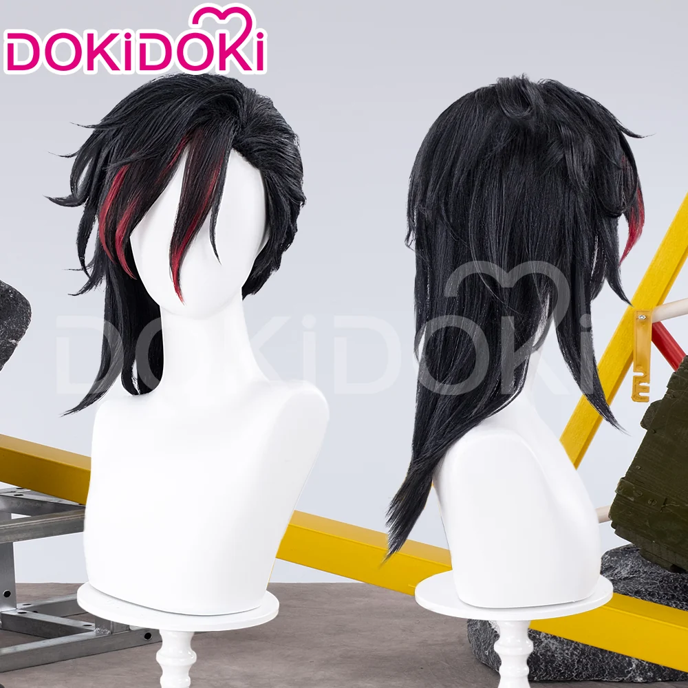 【Partially Ready For Ship】DokiDoki Game Cosplay Cosplay Wig / Earrings / Nose Ring / Tattoo / Goggle Curly Red / Young Version Black-Red / Gradient Color Matching Reverse Warping - Image 4