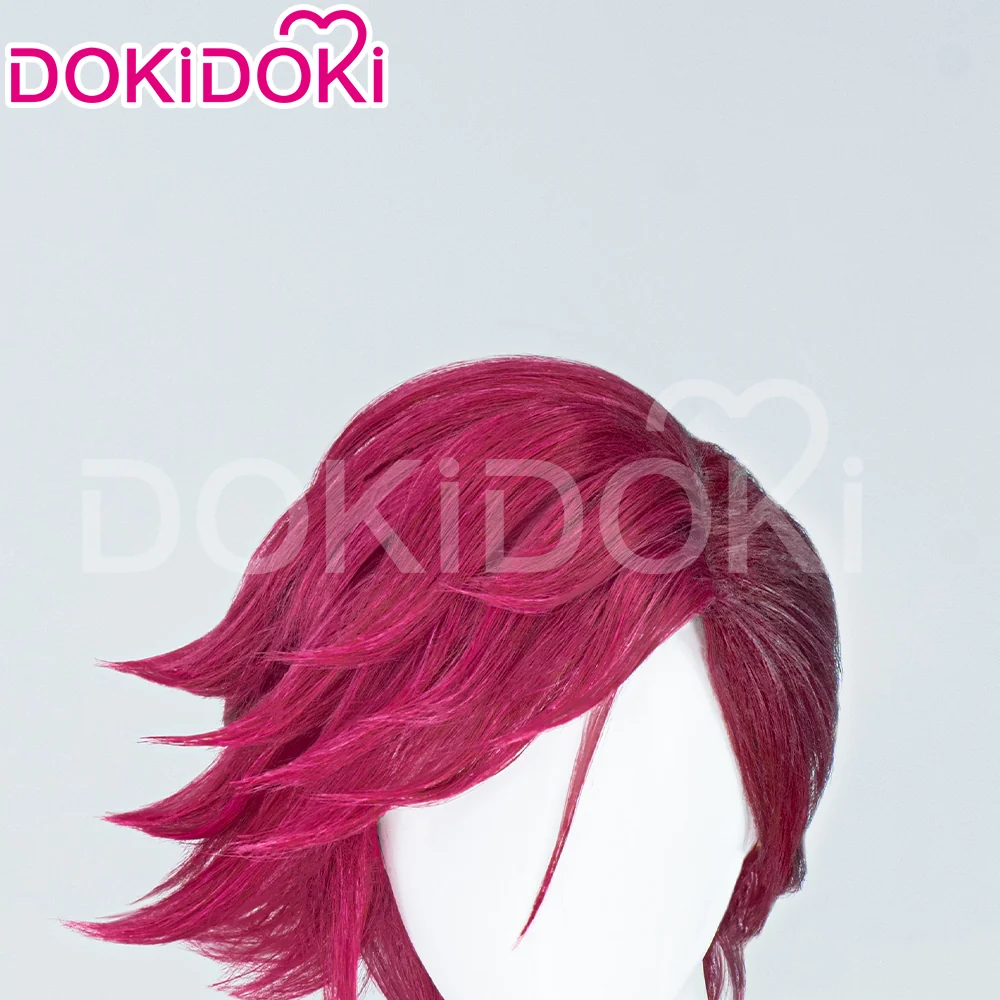 【Partially Ready For Ship】DokiDoki Game Cosplay Cosplay Wig / Earrings / Nose Ring / Tattoo / Goggle Curly Red / Young Version Black-Red / Gradient Color Matching Reverse Warping - Image 9