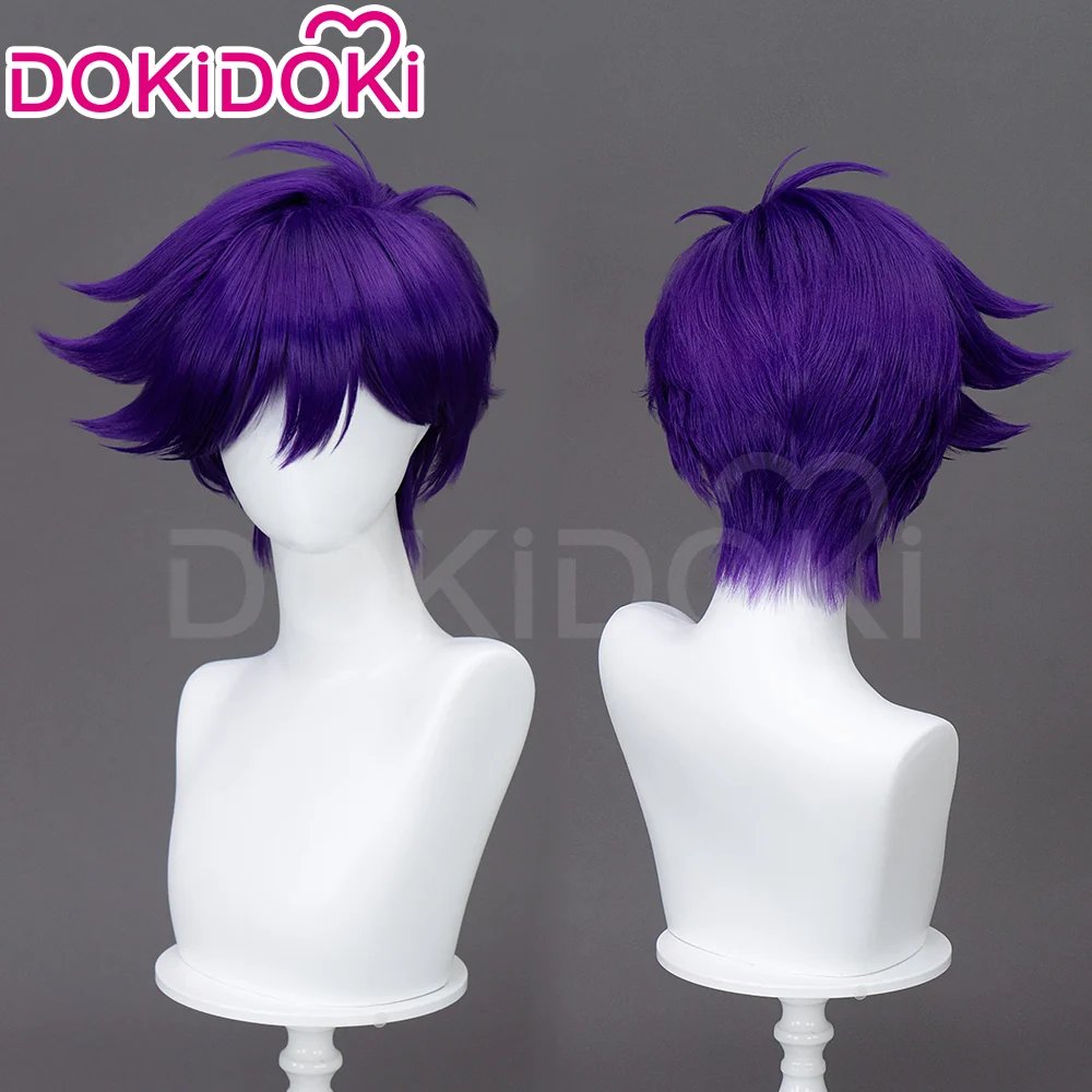 【Ready For Ship】DokiDoki Game Cosplay Wig Short Dark Purple Hair