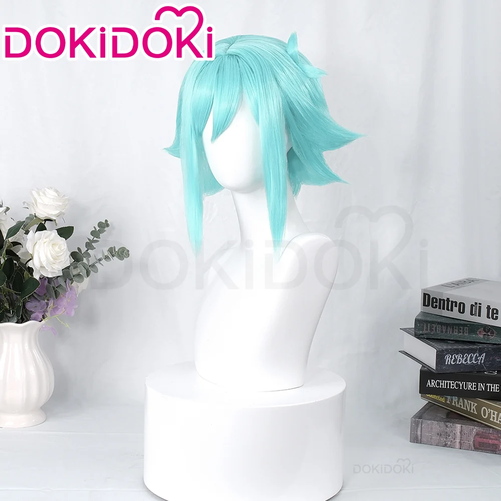 【Ready For Ship】DokiDoki Game Cosplay Wig Short Green Hair - Image 2