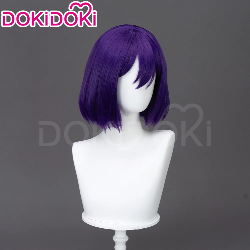 【Ready For Ship】DokiDoki Game Cosplay Wig Short Straight Purple Hair - Image 2