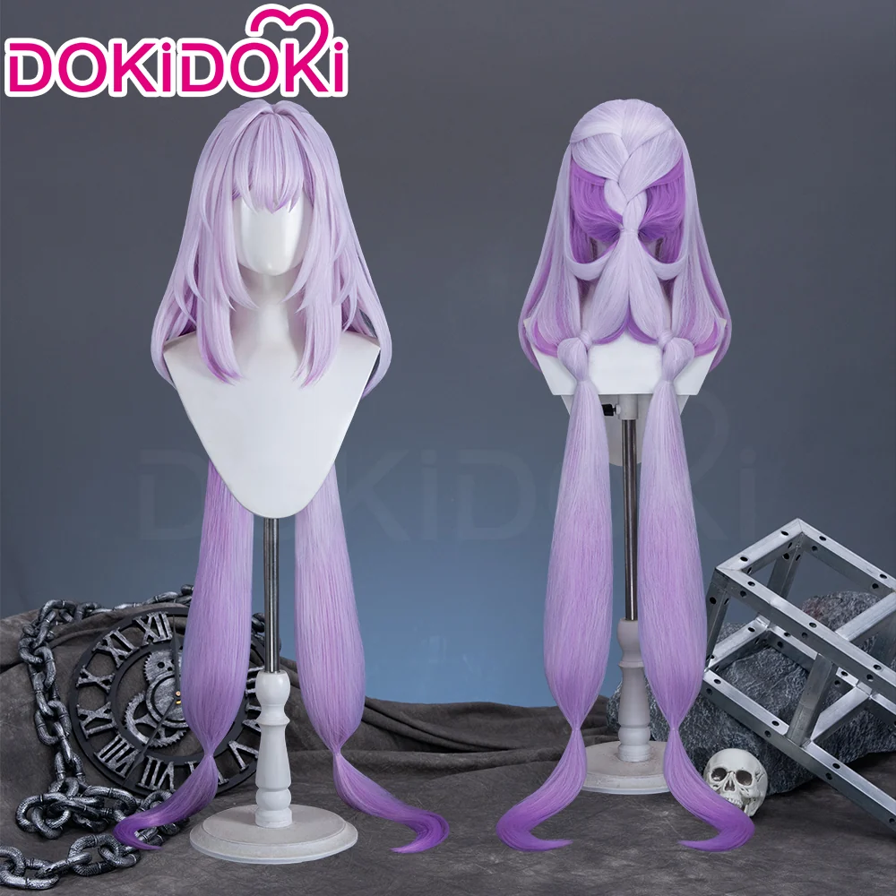 【US/EU Local Shipping】DokiDoki Game Honkai: Star Rail Cosplay Castorice Cosplay Wig Long Straight Purple Hair Twin Ponytails