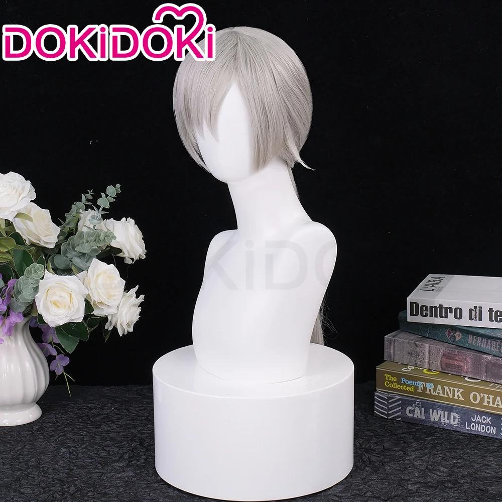【Ready For Ship】DokiDoki Manga Cosplay Wig Long Straight Grey Hair  Halloween/ Eye Mask - Image 2