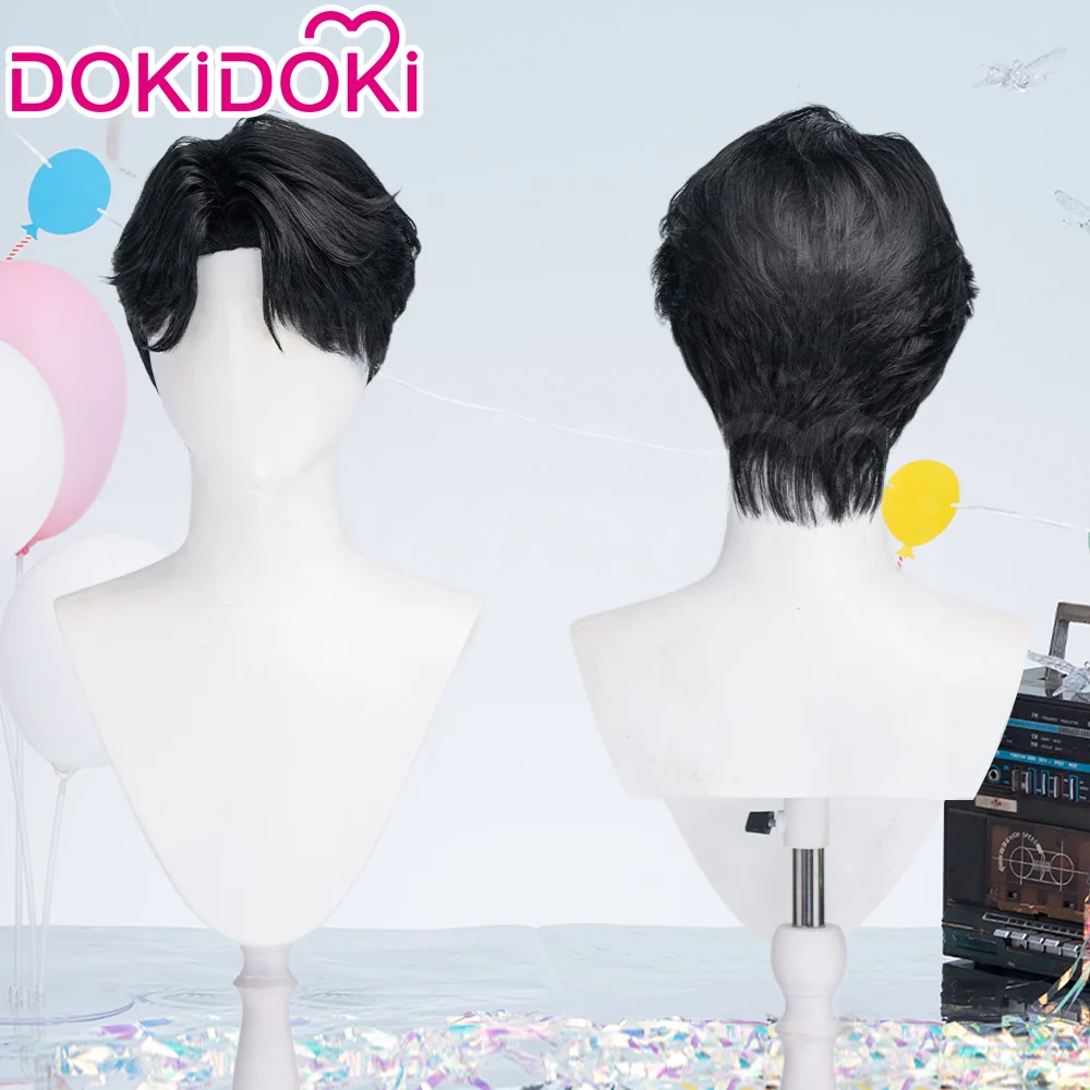【Ready For Ship】【Last Batch】DokiDoki Movie Anime Cosplay Men Wig / Tattoo / Ear Clips / Earrings / Glasses Short Black Hair - Image 4