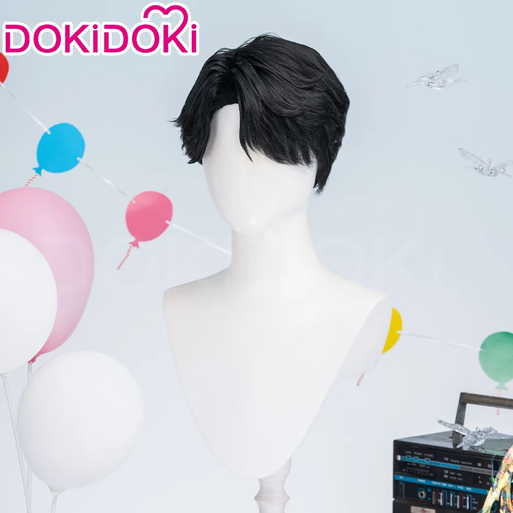 【Ready For Ship】【Last Batch】DokiDoki Movie Anime Cosplay Men Wig / Tattoo / Ear Clips / Earrings / Glasses Short Black Hair - Image 6