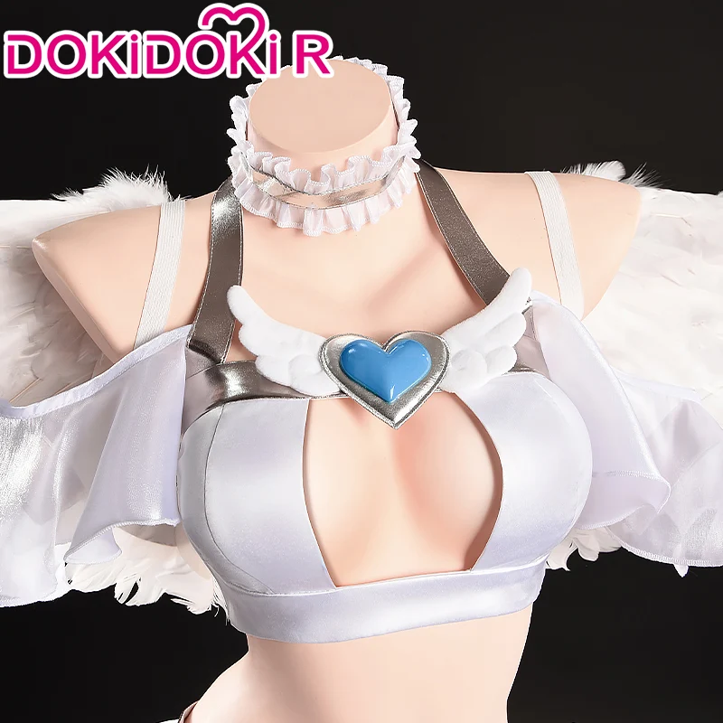 【Partially Ready For Ship】【Size S-2XL】DokiDoki-R Anime Cosplay Costume White Angel Dress Blue Heart - Image 3