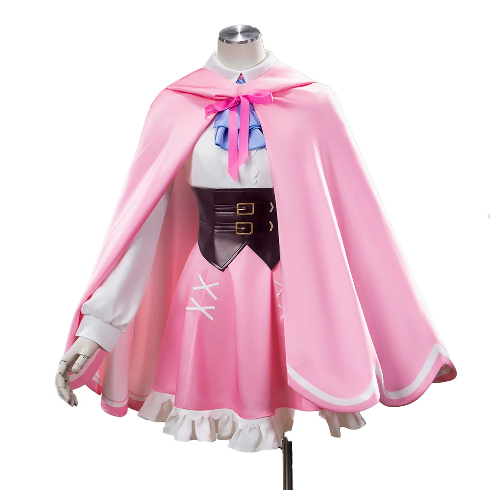 【Size S-3XL】DokiDoki-R Anime Cosplay Costume Pink White Dress - Image 5