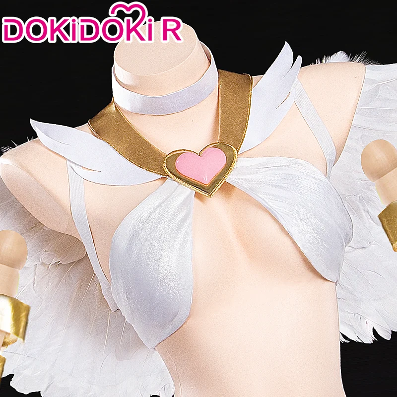 【Partially Ready For Ship】【Size S-2XL】DokiDoki-R Anime Cosplay Costume White Angel Dress Pink Heart - Image 3