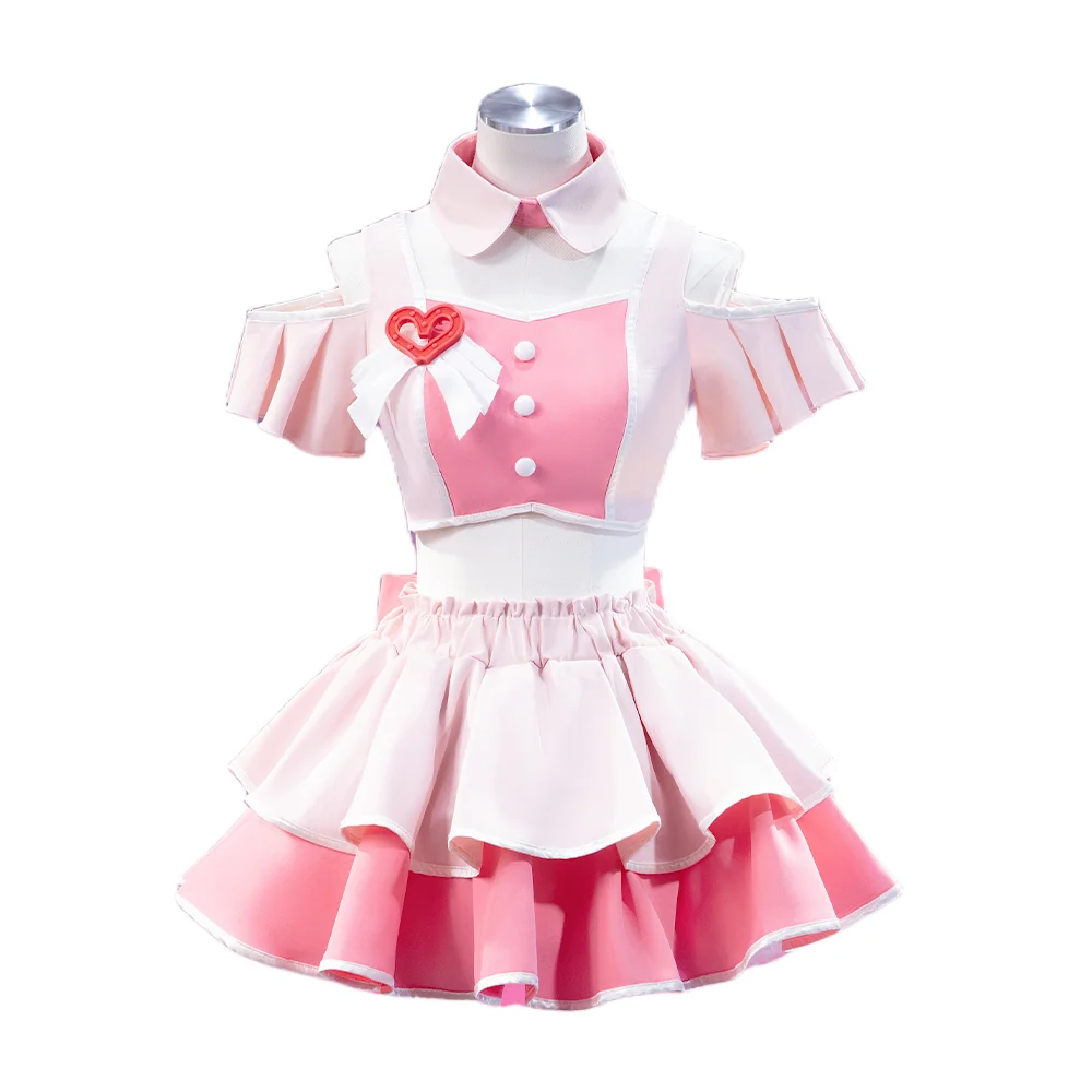 【Size S-2XL】DokiDoki-R Game Cosplay 4.5th Anniversary Costume White Pink Dress Cute Lolita - Image 5
