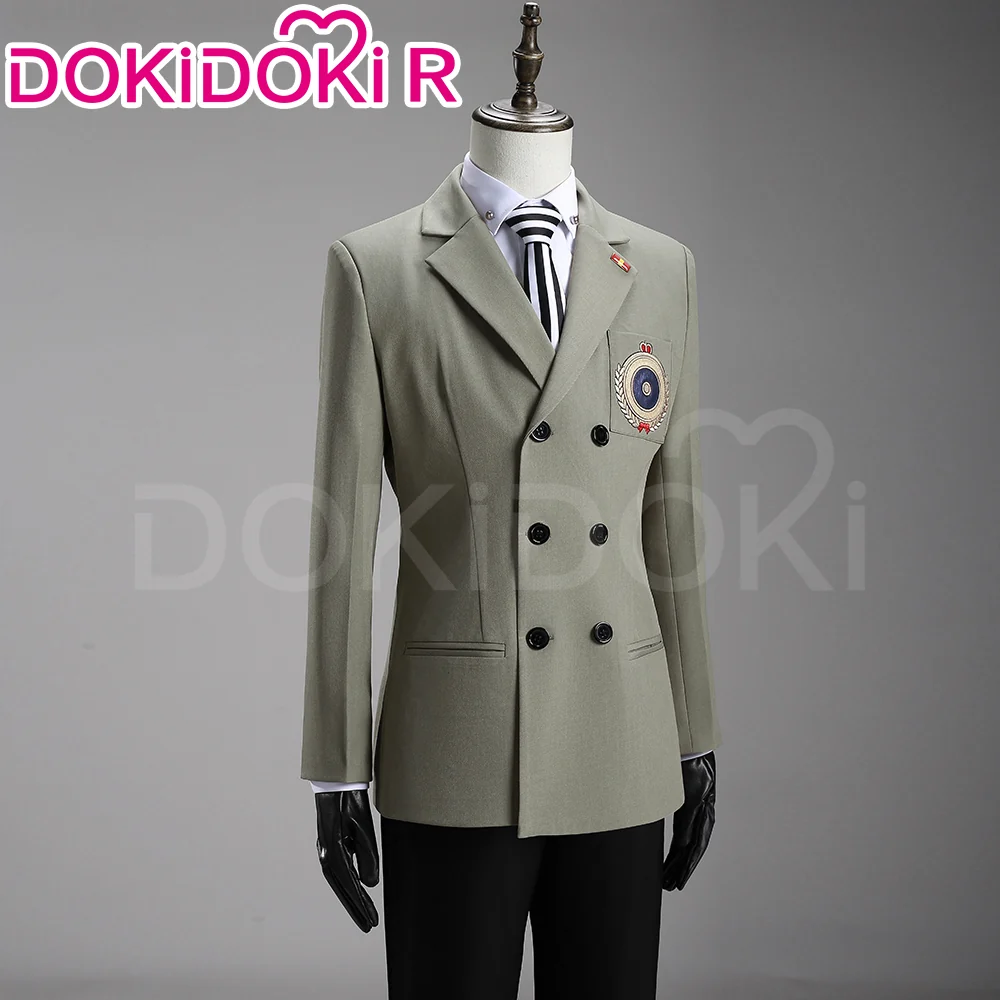 【Size S-2XL】DokiDoki-R Game Cosplay Costume khaki Top Black Pants - Image 2
