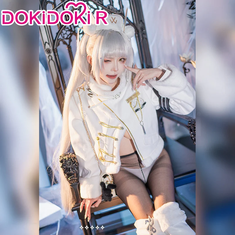 【Partially Ready For Ship】【Size S-2XL】DokiDoki-R Game Cosplay Costume White Plush Uniform Fortune Express - Image 4
