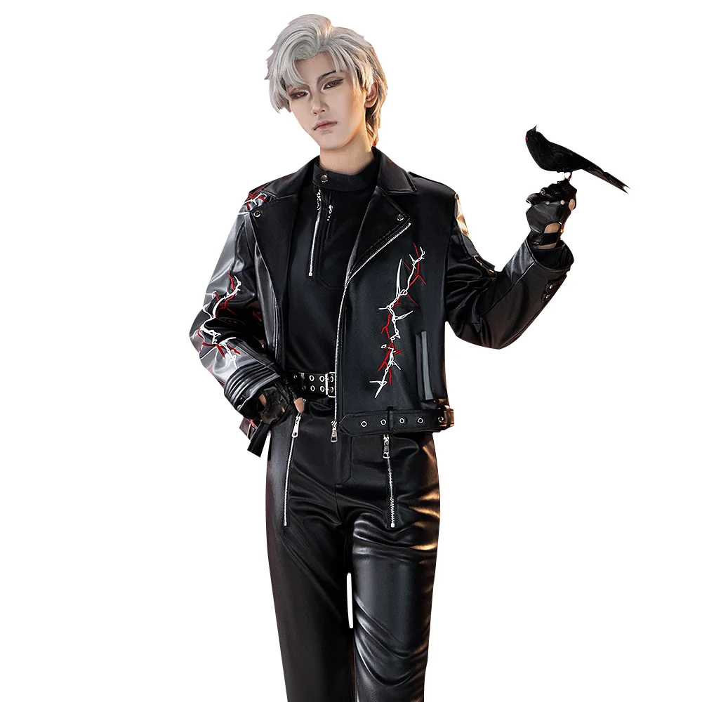 【In Stock】【Size S-2XL】DokiDoki-R Game Love and Deepspace Cosplay Sylus Leather Coat Costume Obsidian Judgment - Image 7