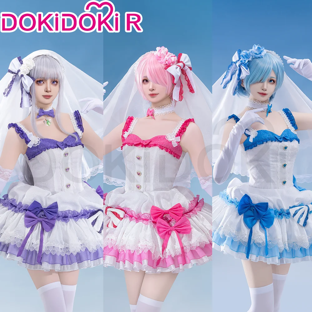 【In Stock】【Size S-2XL】DokiDoki-R Anime Cosplay Costume Light Blue / Pink / Purple Dress