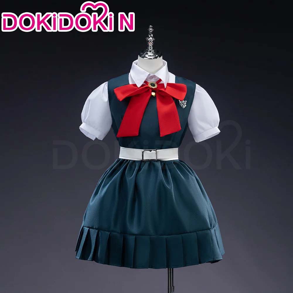 【Size S-3XL】DokiDoki-N Game Cosplay Green Red Bow Cute Costume School Uniform