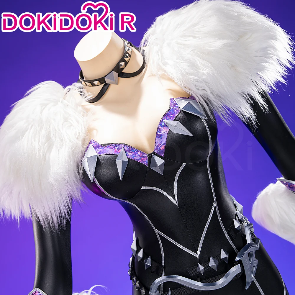【Size S-3XL】DokiDoki-R Game Cosplay Female Costume Black Bodysuit - Image 3