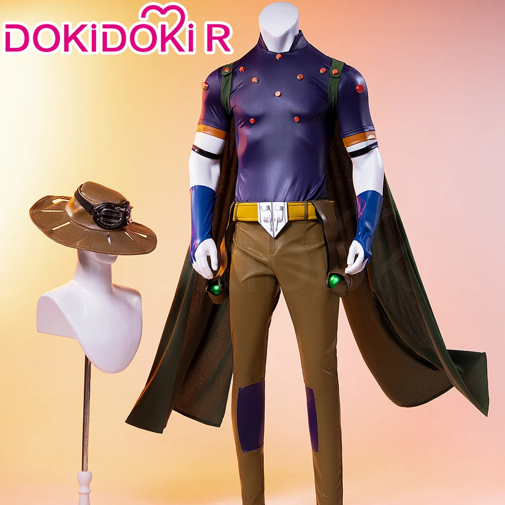 【Size XS-2XL】DokiDoki-R Anime Cosplay Costume Blue Top Brown Pants Green Cloak Suit