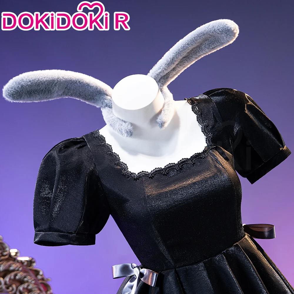 【Partially Ready For Ship】DokiDoki-R Anime Music Video Cosplay Female Black Costume Dress 3rd Anniversary Cafe Rabbit Headwear - Image 4