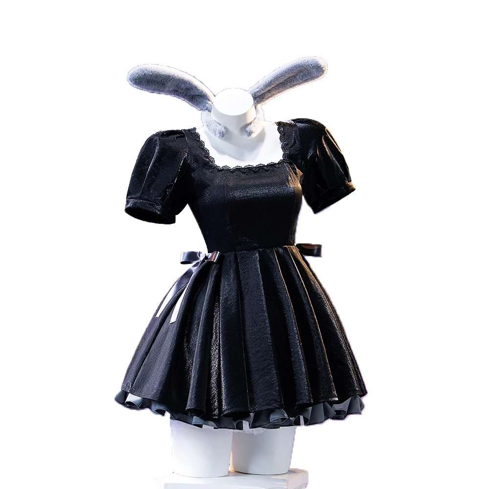 【Partially Ready For Ship】DokiDoki-R Anime Music Video Cosplay Female Black Costume Dress 3rd Anniversary Cafe Rabbit Headwear - Image 5
