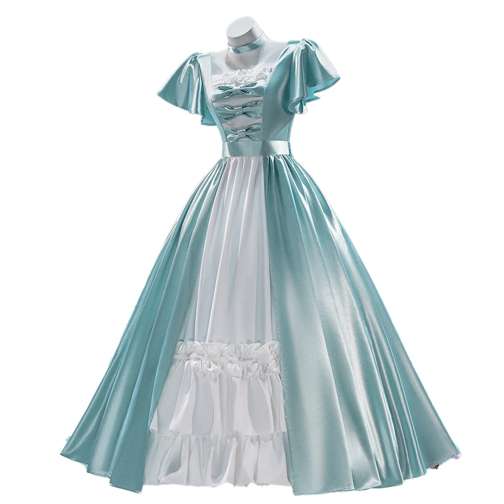 【Size XS-2XL】DokiDoki-R Anime Cosplay Friiereen Costume Shiny / Matte Mint Green Dress - Image 10