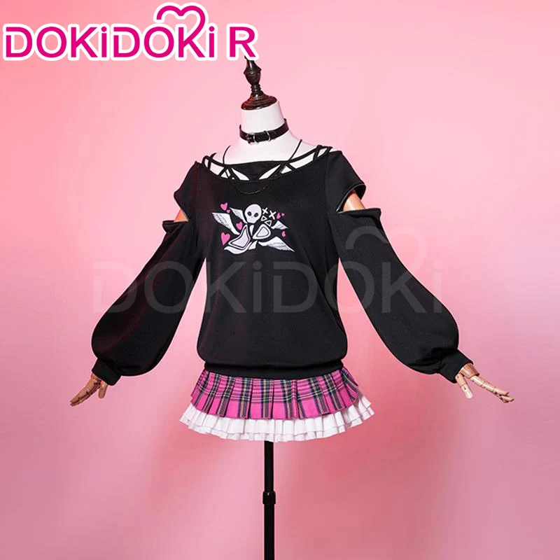 【Size XS-2XL】DokiDoki-R Cosplay Costume Black Top Pink Dress Don Quijote Kawaii Fashion Jirai Kei - Image 4