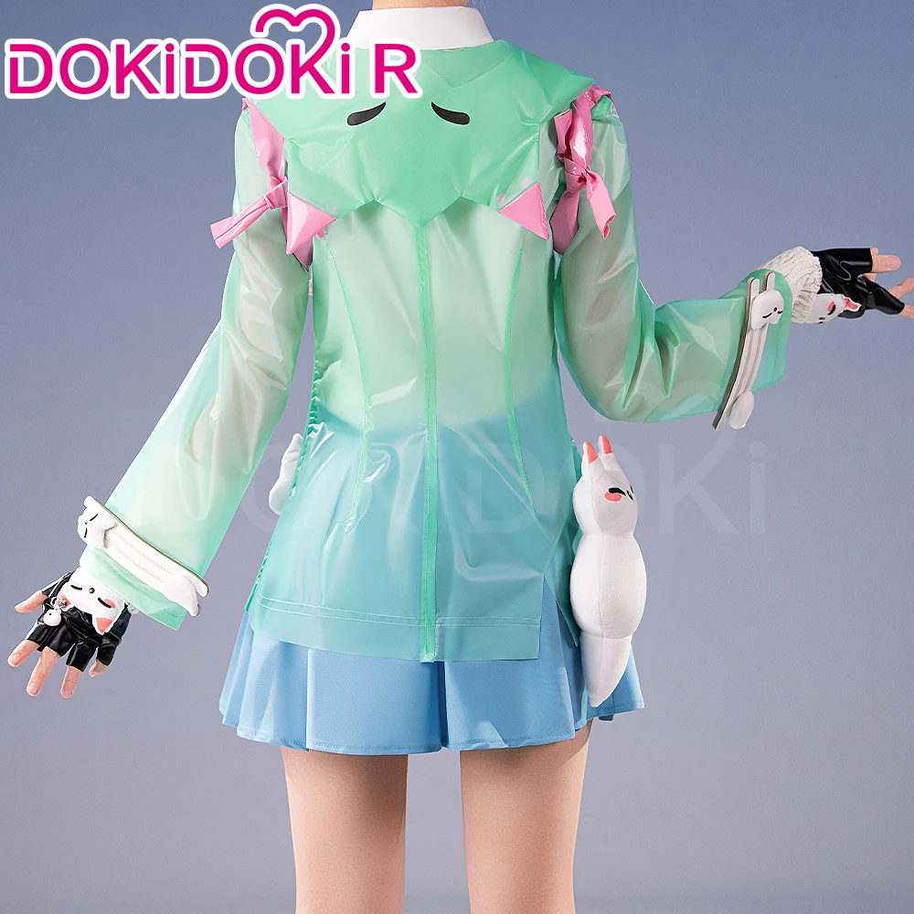 【Size XS-2XL】DokiDoki-R Game Cosplay Costume Rainy Day Green Costume - Image 3