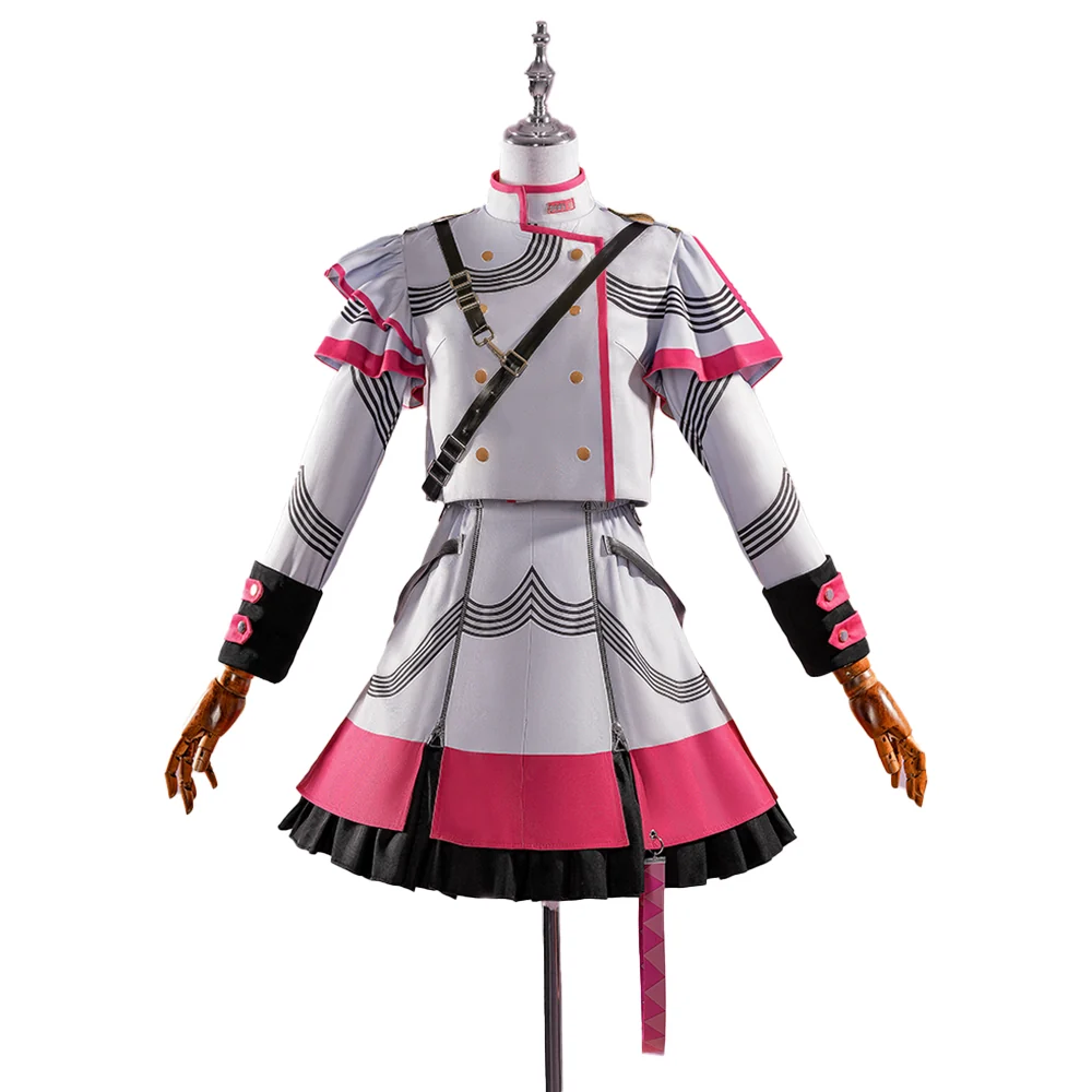 【Size XS-2XL】DokiDoki-R Project DIVA 2nd Cosplay Costume Grey Pink - Image 6