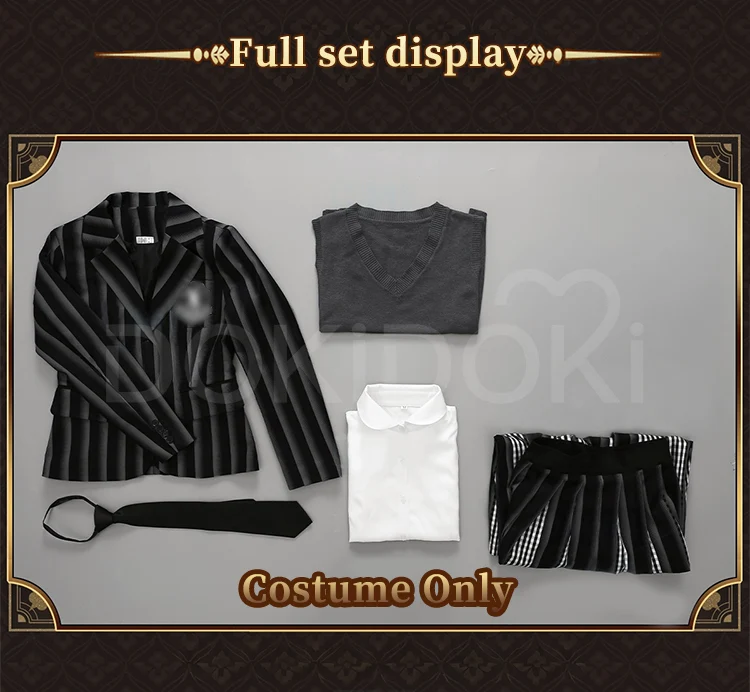 【Size XS-2XL】DokiDoki-R TV Cosplay Costume School Uniform Halloween Outfit Black Coat - Image 6