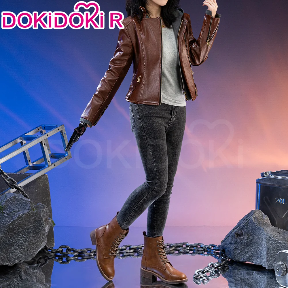 【Ready For Ship】【Size XS-3XL】DokiDoki-R Game Cosplay Black Costume Halloween Cortez Brown Jacket Jeans - Image 2