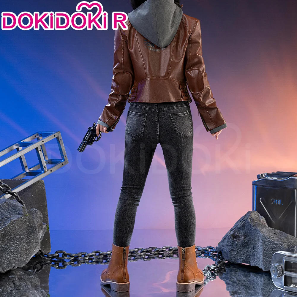 【Ready For Ship】【Size XS-3XL】DokiDoki-R Game Cosplay Black Costume Halloween Cortez Brown Jacket Jeans - Image 3
