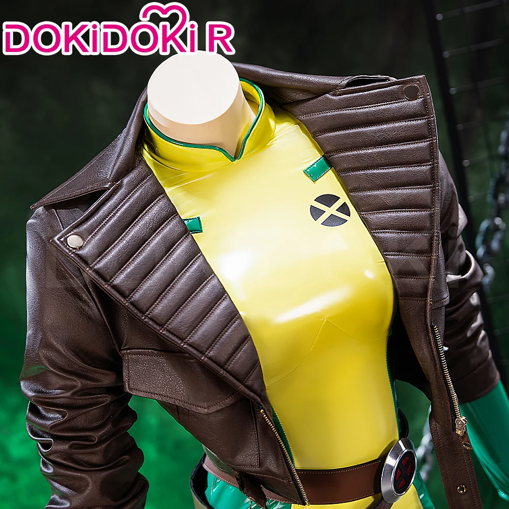 【Size XS-3XL】Dokidoki-R Game Cosplay Costume Yellow Green Bodysuit With Coat - Image 3