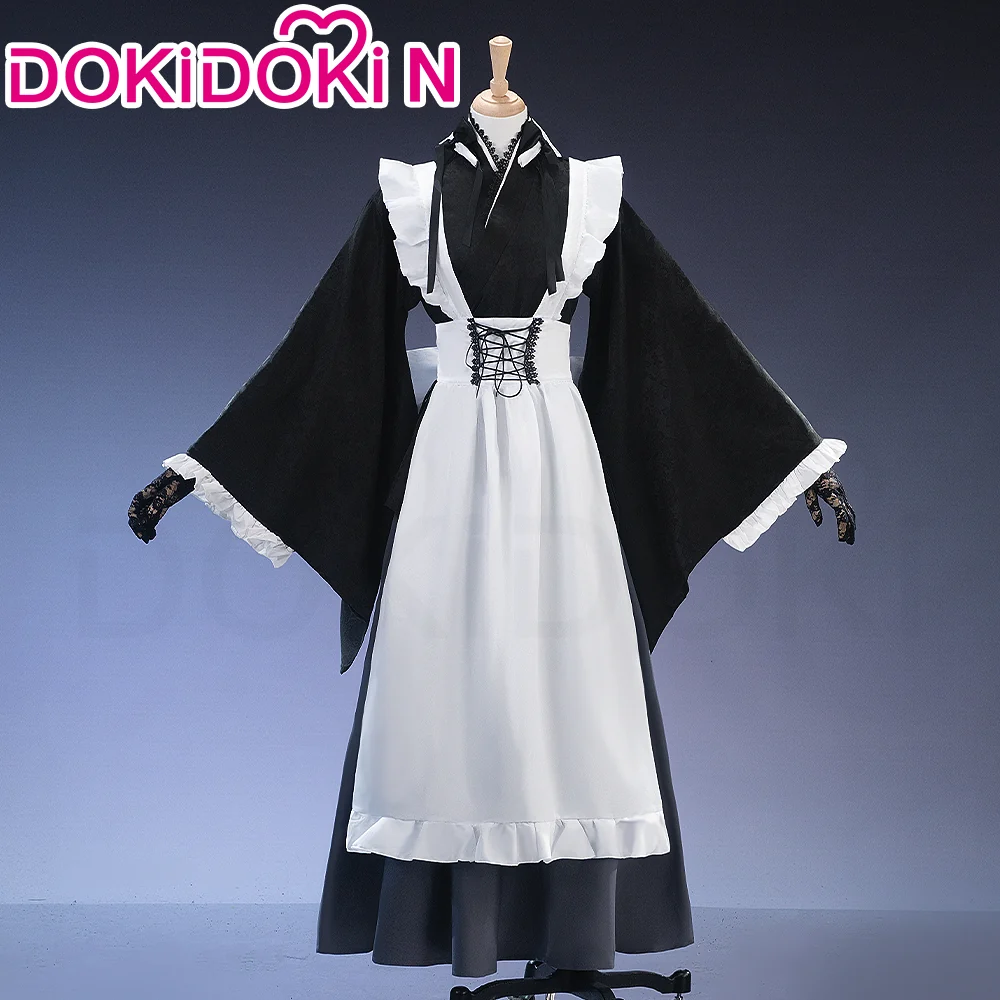 【Partially Ready For Ship】【Size XS-3XL】DokiDoki-N Manga Anime Cosplay Maid Costume Black Kimono
