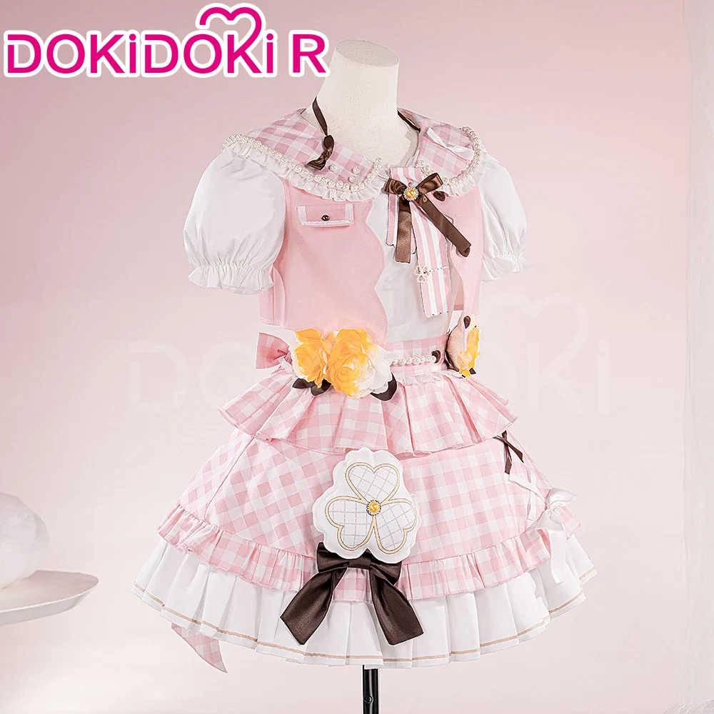 【Partially In Stock】【Size XS-XL】DokiDoki Game Cosplay Costume Pink Checkered Two-piece Suit - Image 2