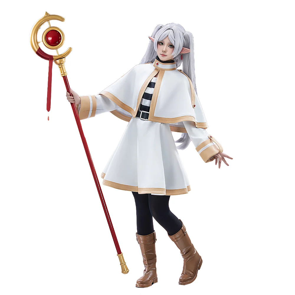 【Partially Ready For Ship】【Size XS-XL】DokiDoki-R Anime Cosplay Costume White Cape Gold Trim Casual Wear - Image 4