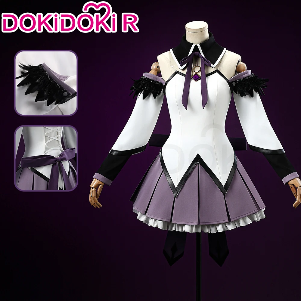 【Size XS-XL】DokiDoki-R Anime Cosplay White Purple Dress Costume - Image 2