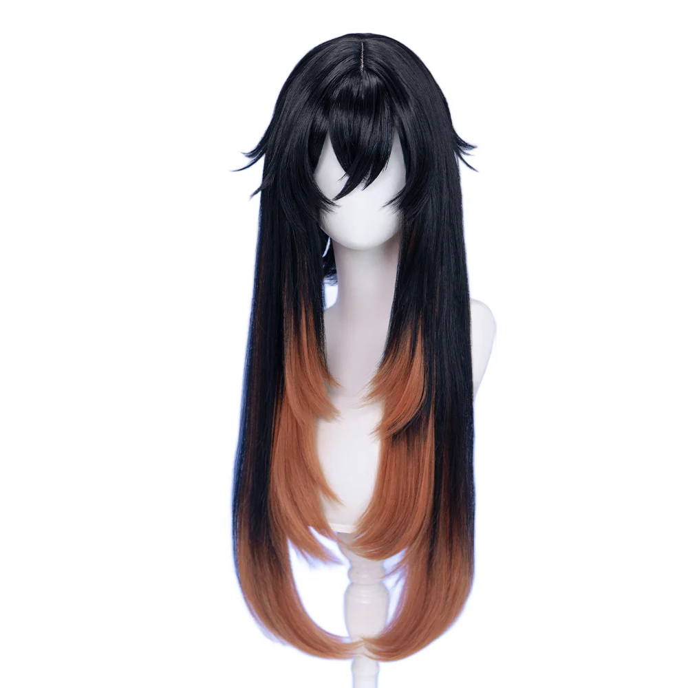 【EU Local Shipping】DokiDoki Anime GACHIAKUTA Cosplay Amo Wig Long Black Copper Brown Straight Gradient Hair - Image 6