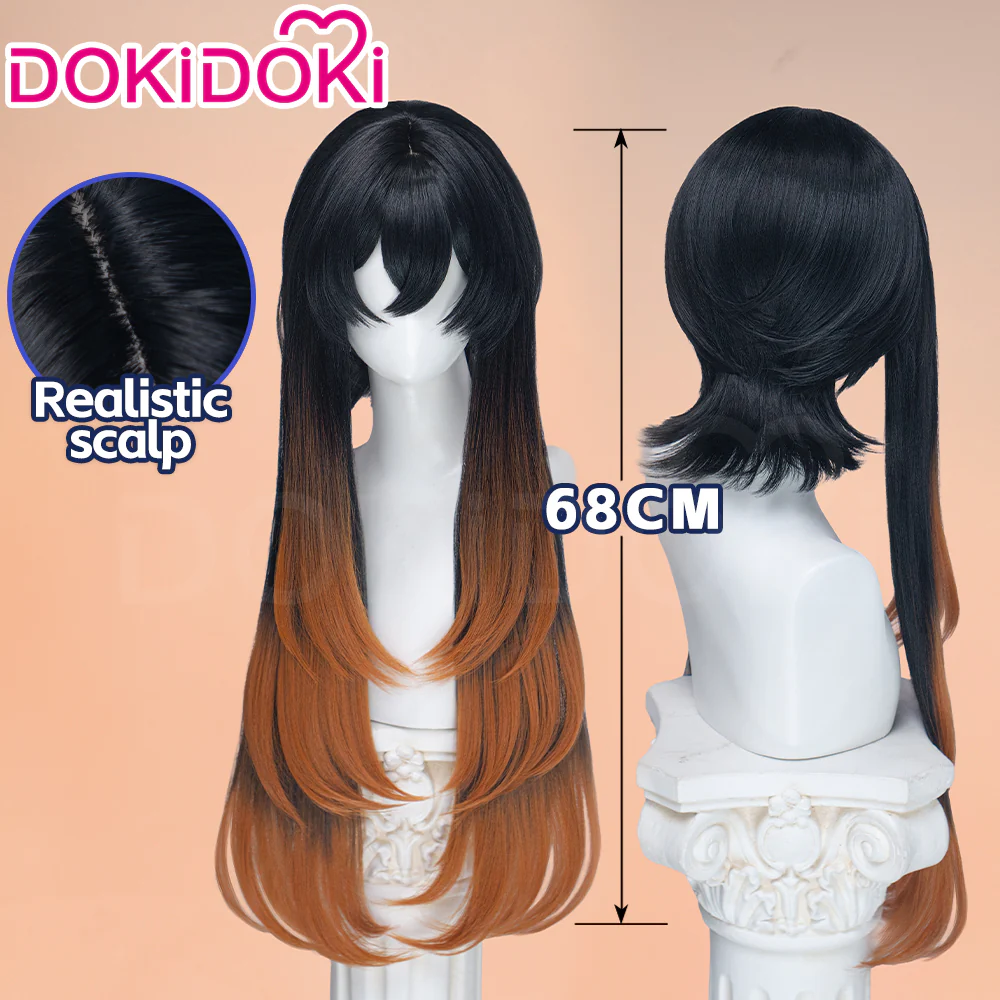 【EU Local Shipping】DokiDoki Anime GACHIAKUTA Cosplay Amo Wig Long Black Copper Brown Straight Gradient Hair - Image 7