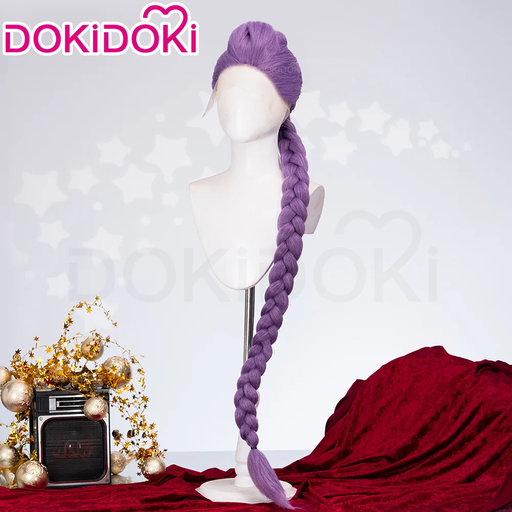 【Partially Ready For Ship】【120 CM】【FRONT LACE】DokiDoki Movie Anime Cosplay Women Wig / Weft / Pattern Tattoo / Headpieces Long Purple Hair Braid - Image 14