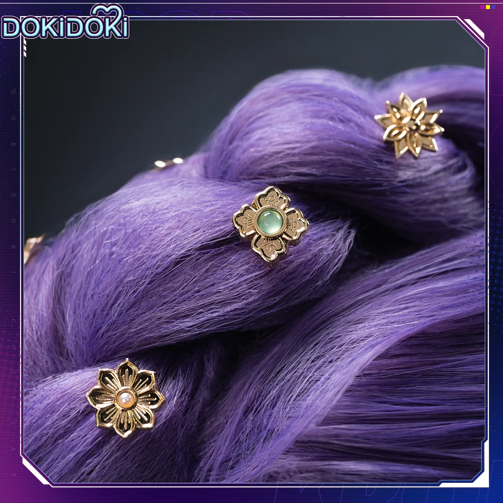 【Partially Ready For Ship】【120 CM】【FRONT LACE】DokiDoki Movie Anime Cosplay Women Wig / Weft / Pattern Tattoo / Headpieces Long Purple Hair Braid - Image 23