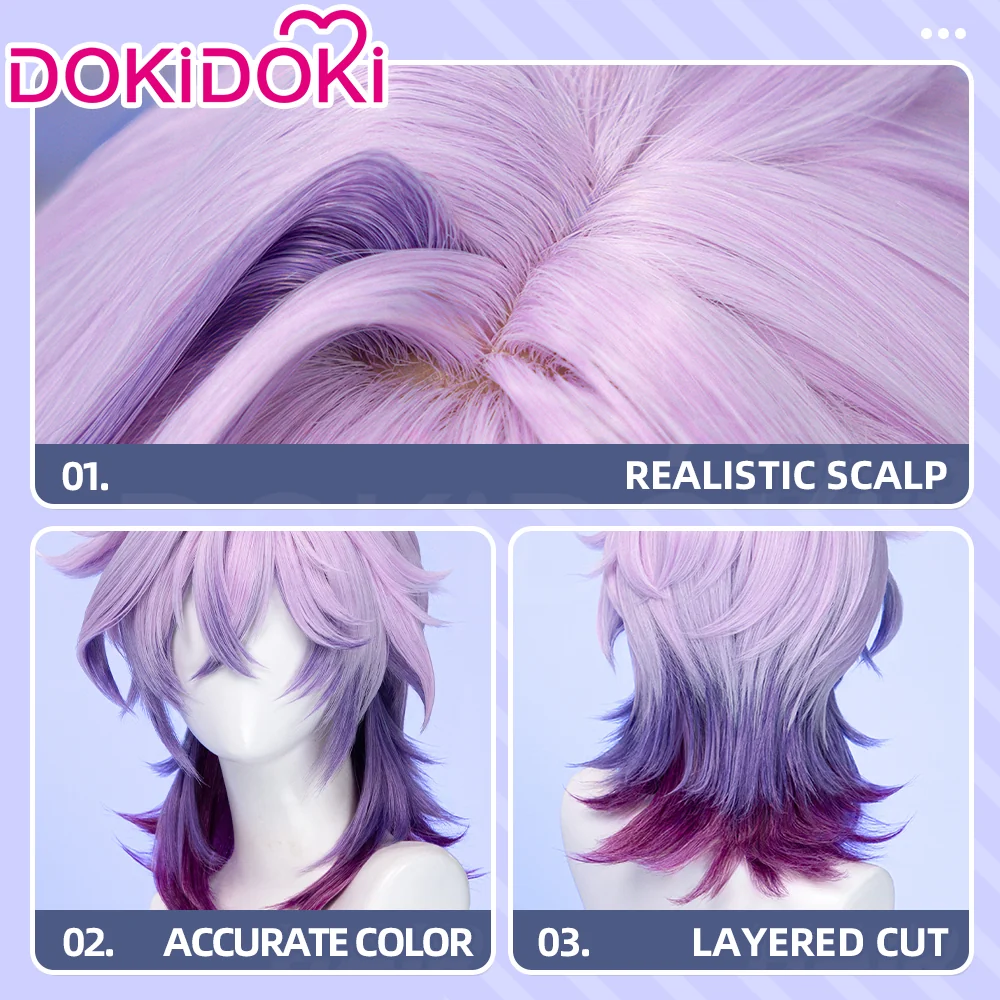 【US/EU Local Shipping】DokiDoki Game Genshin Impact Cosplay Durin Purple Wig Song of the Welkin Moon / Head Accessory - Image 4