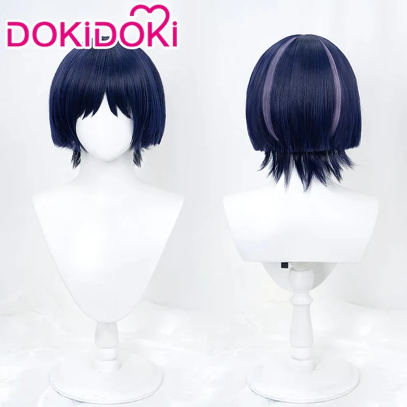 【Ready For Ship】DokiDoki Game Genshin Impact Cosplay Scaramouche Wig Wanderer Short Dark Blue - Image 6